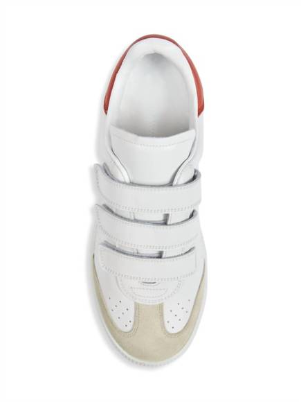 NEW ISABEL MARANT beth leather sneakers in cream - Picture 5 of 6